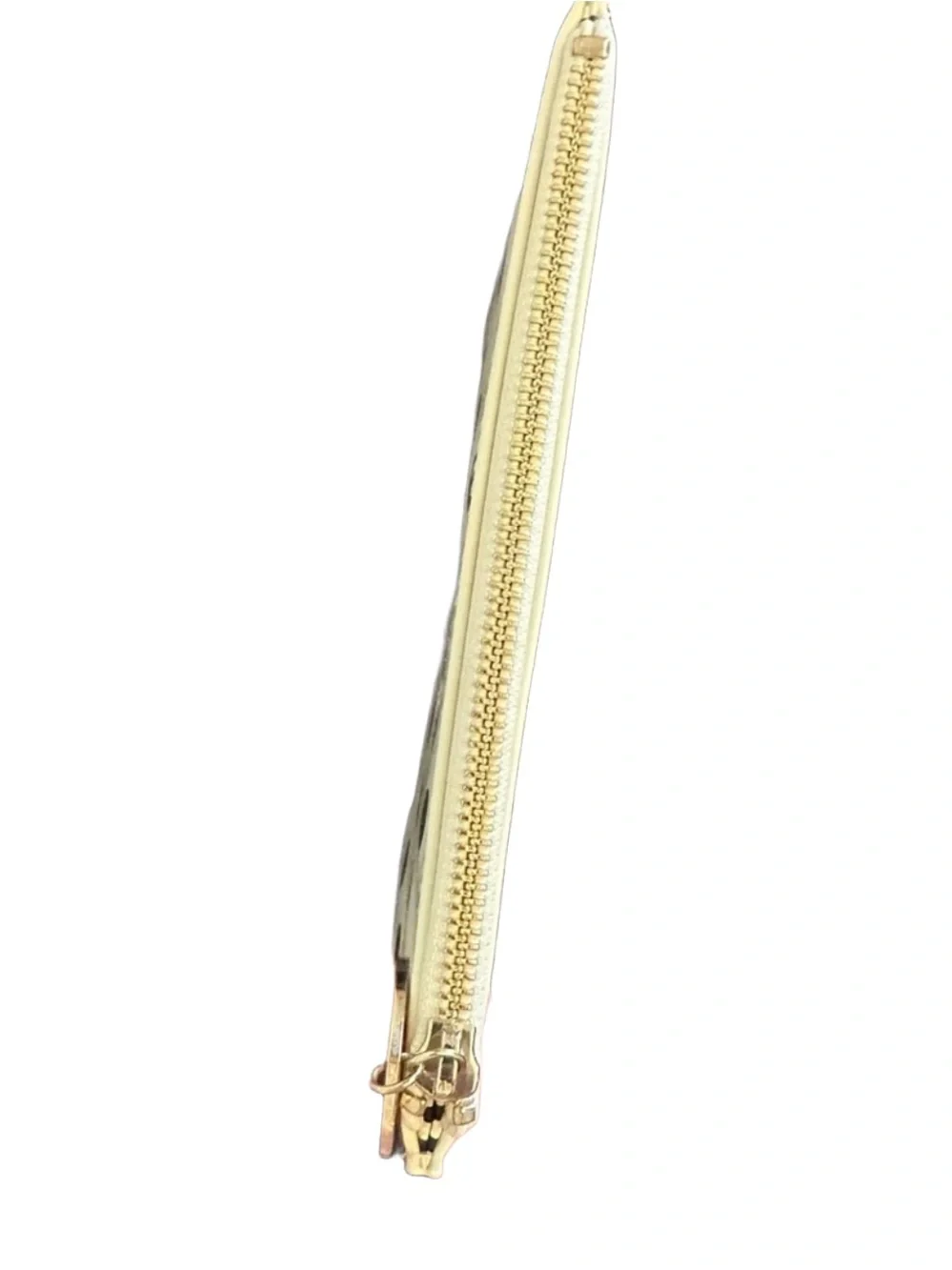 kate spade White Wristlet with Gold Polka Dots